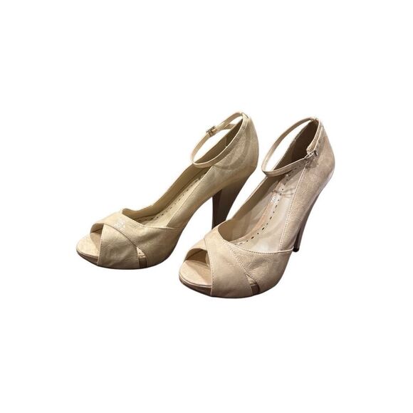 Delicious cream ankle strap heels size 9 - Picture 1 of 12